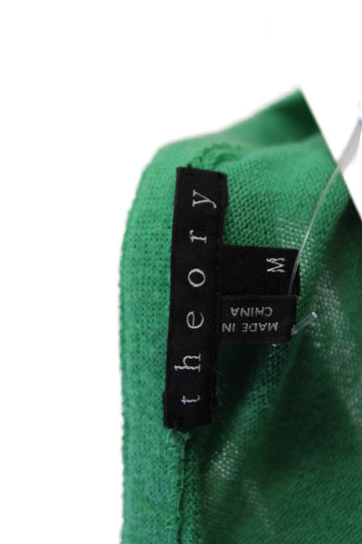 Theory Womens Cashmere Blend Pullover Sweater Top Green Size M