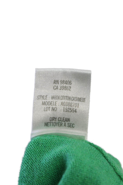 Theory Womens Cashmere Blend Pullover Sweater Top Green Size M