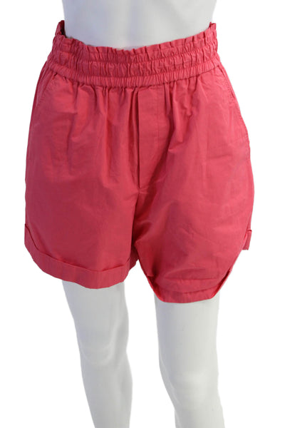 A.L.C. Womens Two Pocket Elastic Waist High-Rise Shorts Pink Size XS