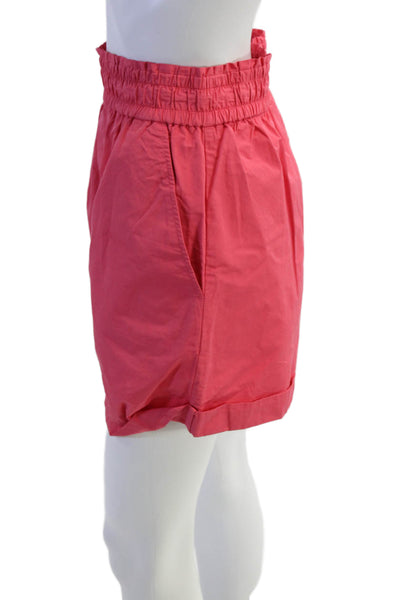 A.L.C. Womens Two Pocket Elastic Waist High-Rise Shorts Pink Size XS