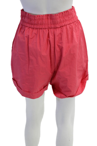 A.L.C. Womens Two Pocket Elastic Waist High-Rise Shorts Pink Size XS