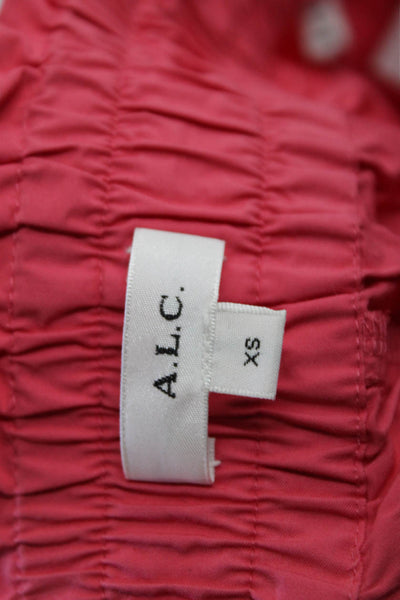 A.L.C. Womens Two Pocket Elastic Waist High-Rise Shorts Pink Size XS
