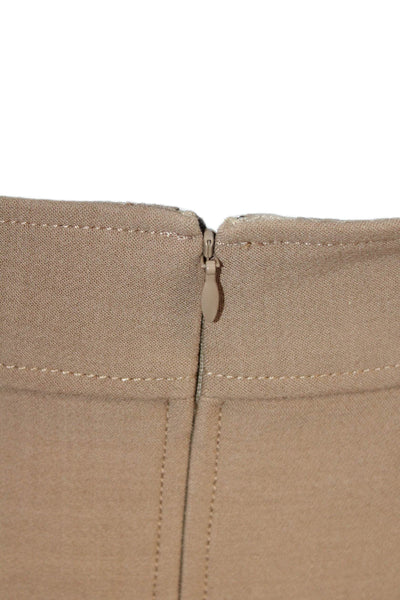Theory Womens Solid Zip Up Mini A-Line Skirt Brown Size 2