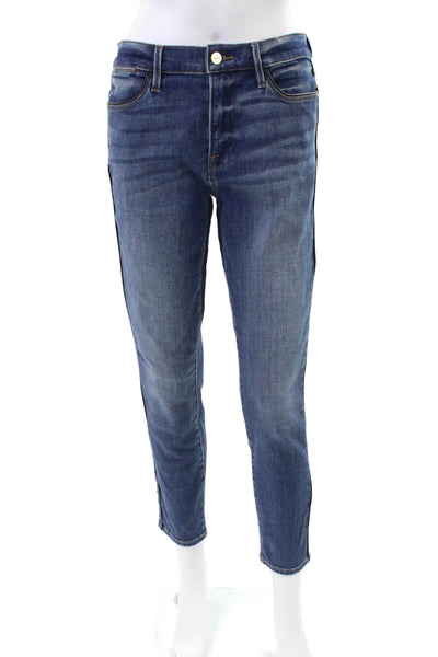 Frame Womens Le High Rise Skinny Leg Serrano Jeans Blue Cotton Size 28