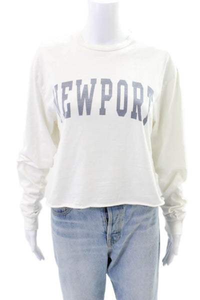 John Galt Womens Cotton Long Sleeve Round Neck Casual Top White Size S