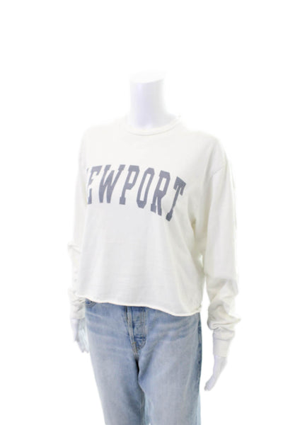 John Galt Womens Cotton Long Sleeve Round Neck Casual Top White Size S