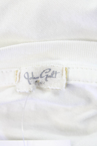 John Galt Womens Cotton Long Sleeve Round Neck Casual Top White Size S