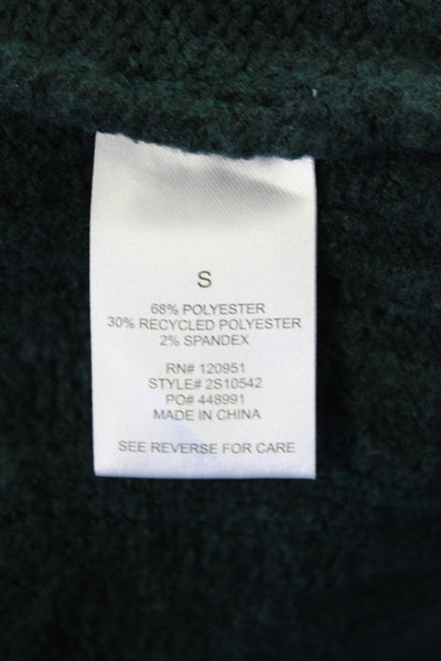 Pink Rose Womens Knit Textured V-neck Sweater Vest Green Size S