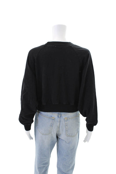 NIA Womens Cotton Long Sleeve Round Neck Pullover Black Size L
