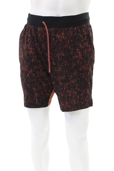 Lululemon Mens Drawstring Elastic Waistband Colorblock Shorts Black Size M