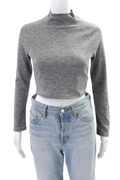 Lovers + Friends Womens Ribbed Turtleneck Sweater Grey Size Extra Small
