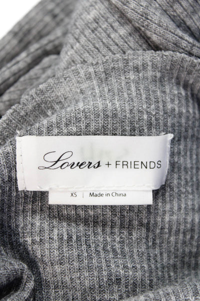 Lovers + Friends Womens Ribbed Turtleneck Sweater Grey Size Extra Small