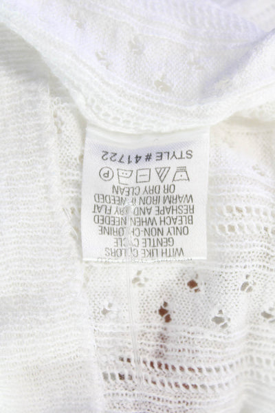 360 Sweater Womens Short Sleeves V Neck Sweater White Size Extra Small