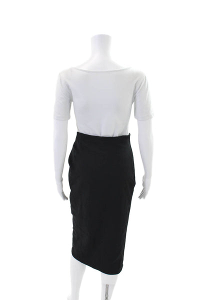 Zara Womens Twist Side Wrap Maxi Skirt Black Size Small