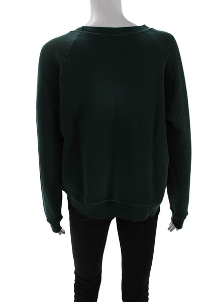Daydreamer Womens Cotton Graphic Print Crew Neck Sweatshirt Green Size XS