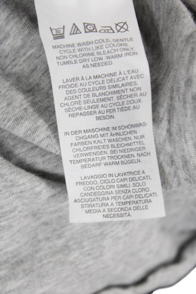 J Crew Womens Cotton Round Neck Gathered Sleeve Detail Top Gray Size M
