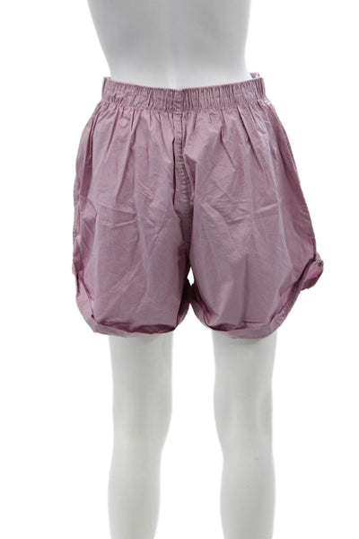 Intimately Free People Womens Cotton Buttoned Elastic Waist Shorts Pink Size S
