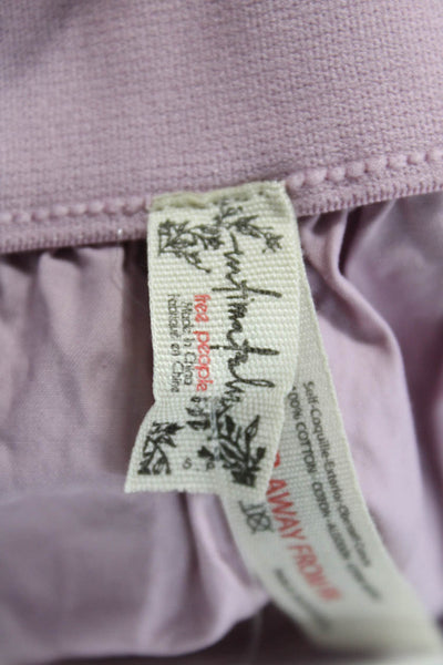 Intimately Free People Womens Cotton Buttoned Elastic Waist Shorts Pink Size S