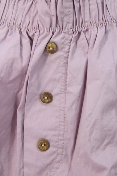 Intimately Free People Womens Cotton Buttoned Elastic Waist Shorts Pink Size S
