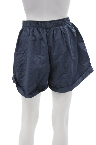 Intimately Free People Womens Cotton Buttoned Elastic Waist Shorts Blue Size S