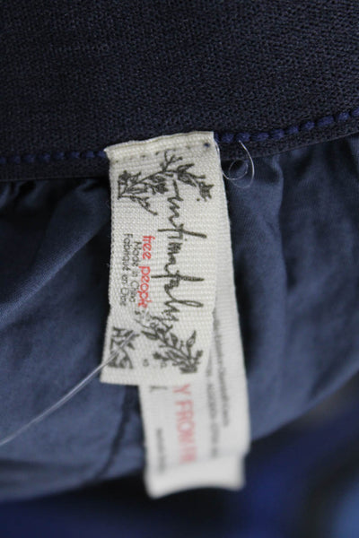 Intimately Free People Womens Cotton Buttoned Elastic Waist Shorts Blue Size S