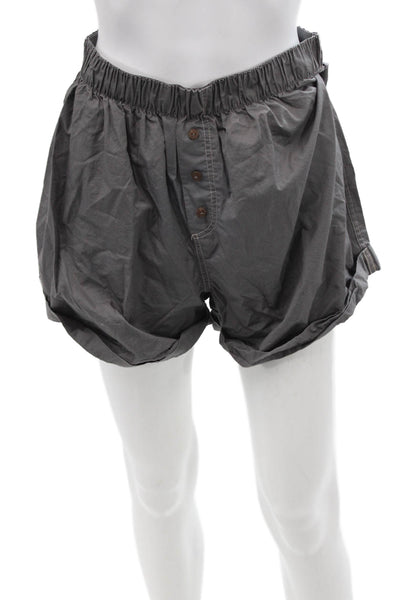 Intimately Free People Womens Cotton Buttoned Elastic Waist Shorts Grau Size S