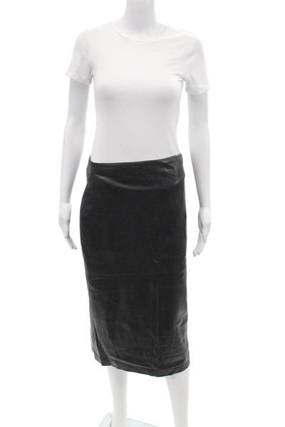 Catherine Catherine Malandrino Womens Faux Leather Maxi Skirt Black Size 6