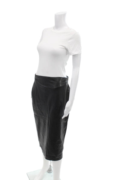 Catherine Catherine Malandrino Womens Faux Leather Maxi Skirt Black Size 6