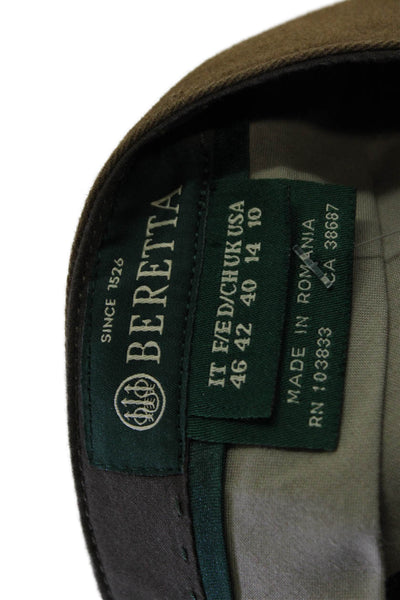 Berretta Womens Zipper High Rise Button Ankle Pants Brown Cotton Size 10