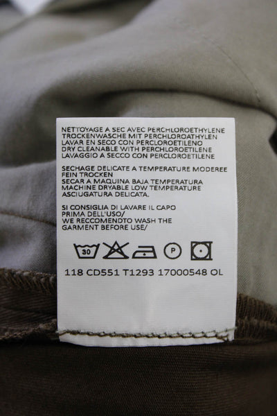 Berretta Womens Zipper High Rise Button Ankle Pants Brown Cotton Size 10