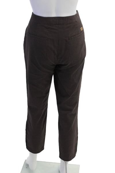 Berretta Womens Zipper Mid Rise Button Ankle Pants Brown Cotton Size 10