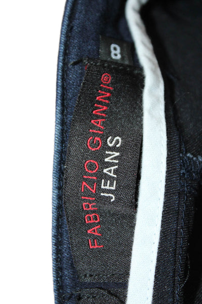 Fabrizio Gianni Jeans Womens Mid Rise Dark Wash Straight Leg Jeans Blue Size 8