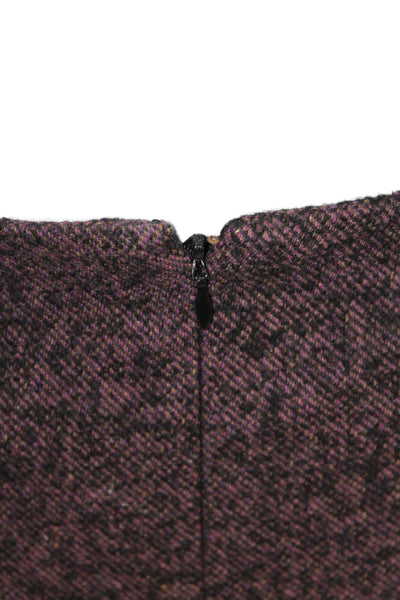 Nordstrom Womens Wool Textured Zip Slit Pencil Skirt Purple Size 08