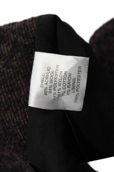Nordstrom Womens Wool Textured Zip Slit Pencil Skirt Purple Size 08