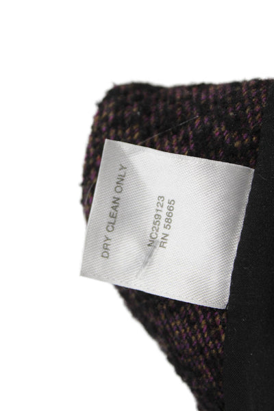 Nordstrom Womens Wool Textured Zip Slit Pencil Skirt Purple Size 08