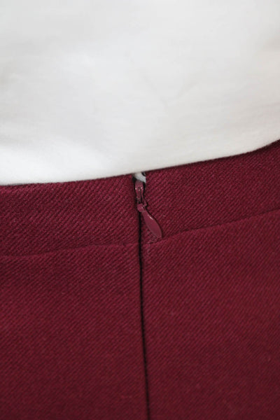 J Crew Womens Textured Lined Slit Zip Pencil Skirt Burgundy Size 08