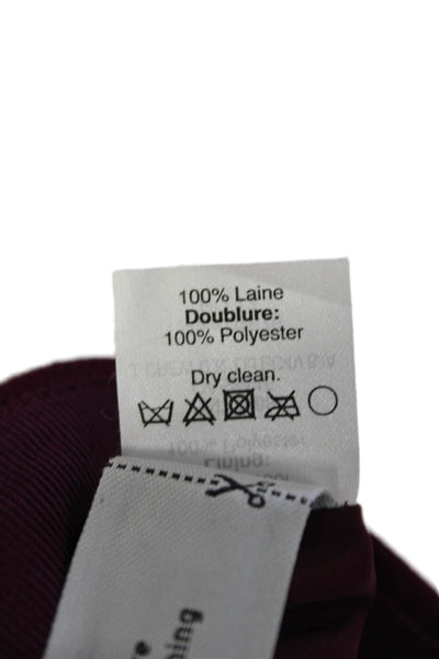 J Crew Womens Textured Lined Slit Zip Pencil Skirt Burgundy Size 08