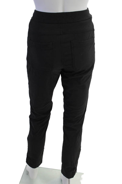Athleta Womens Textured Elastic Waistband Straight Pants Black Size S