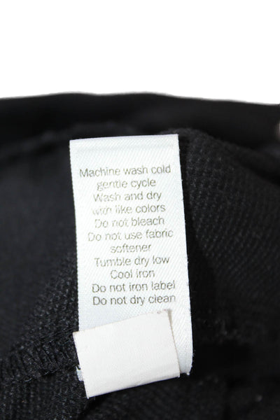 Athleta Womens Textured Elastic Waistband Straight Pants Black Size S