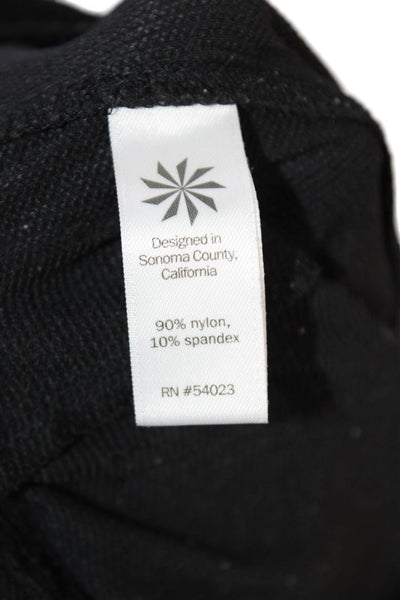 Athleta Womens Textured Elastic Waistband Straight Pants Black Size S