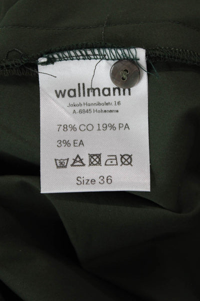 Wallmann Womens Button Front Long Sleeve Collared Midi Shirt Dress Green EU 36