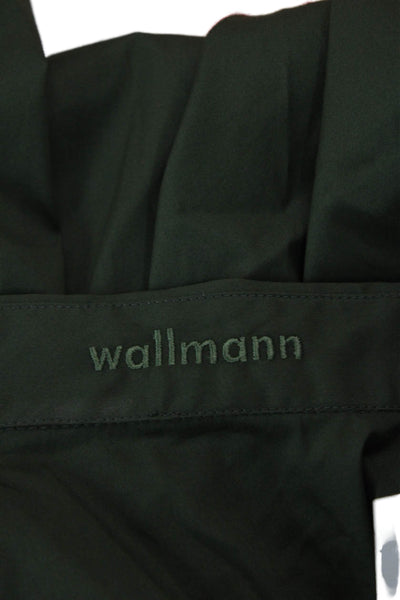Wallmann Womens Button Front Long Sleeve Collared Midi Shirt Dress Green EU 36