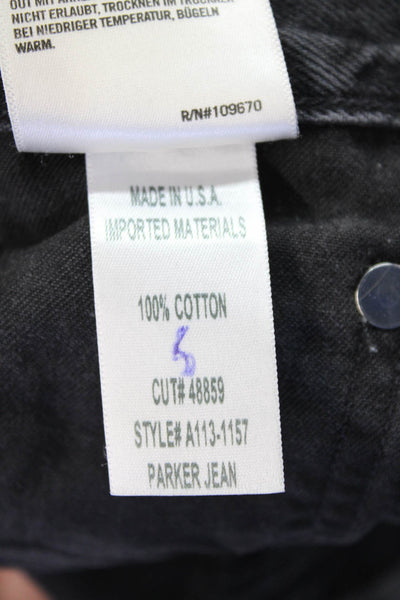 Agolde Womens Button Up High Rise Parker Jeans Black Cotton Size 23