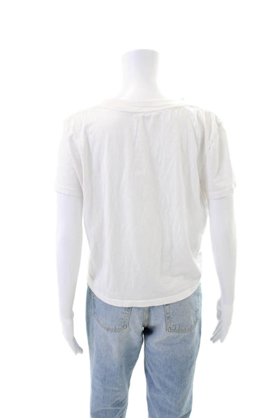 Zara Womens Cotton Short Sleeve Round Neck T-Shirt White Size L