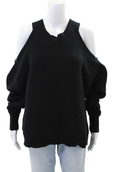 Zara Womens Textured Knit Long Sleeve High Neck Sweater Black Size M