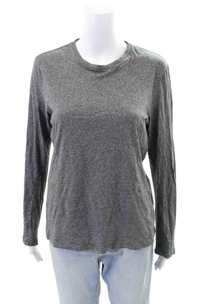 Banana Republic Womens Cotton Long Sleeve Round Neck Top Gray Size M