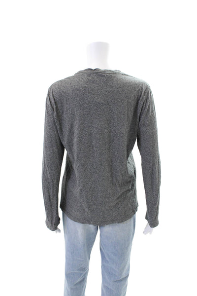Banana Republic Womens Cotton Long Sleeve Round Neck Top Gray Size M