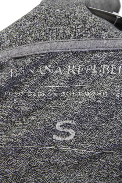 Banana Republic Womens Cotton Long Sleeve Round Neck Top Gray Size M