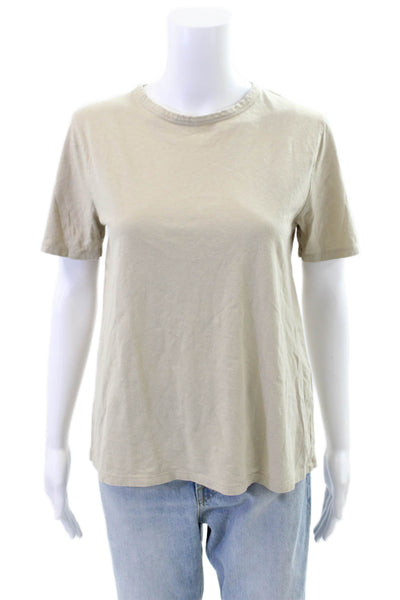 Zara Womens Cotton Short Sleeve Round Neck Top Nude Size S