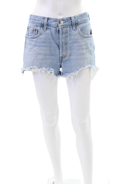 Levis Womens Cotton Button Distressed Denim Jeans Blue Size 28